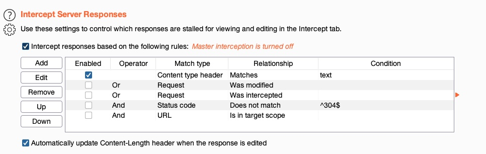 intercept server responses