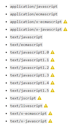 js mime types